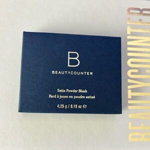 BEAUTY COUNTER SATIN POWDER BLUSH & CANVAS COSMETICS BAG